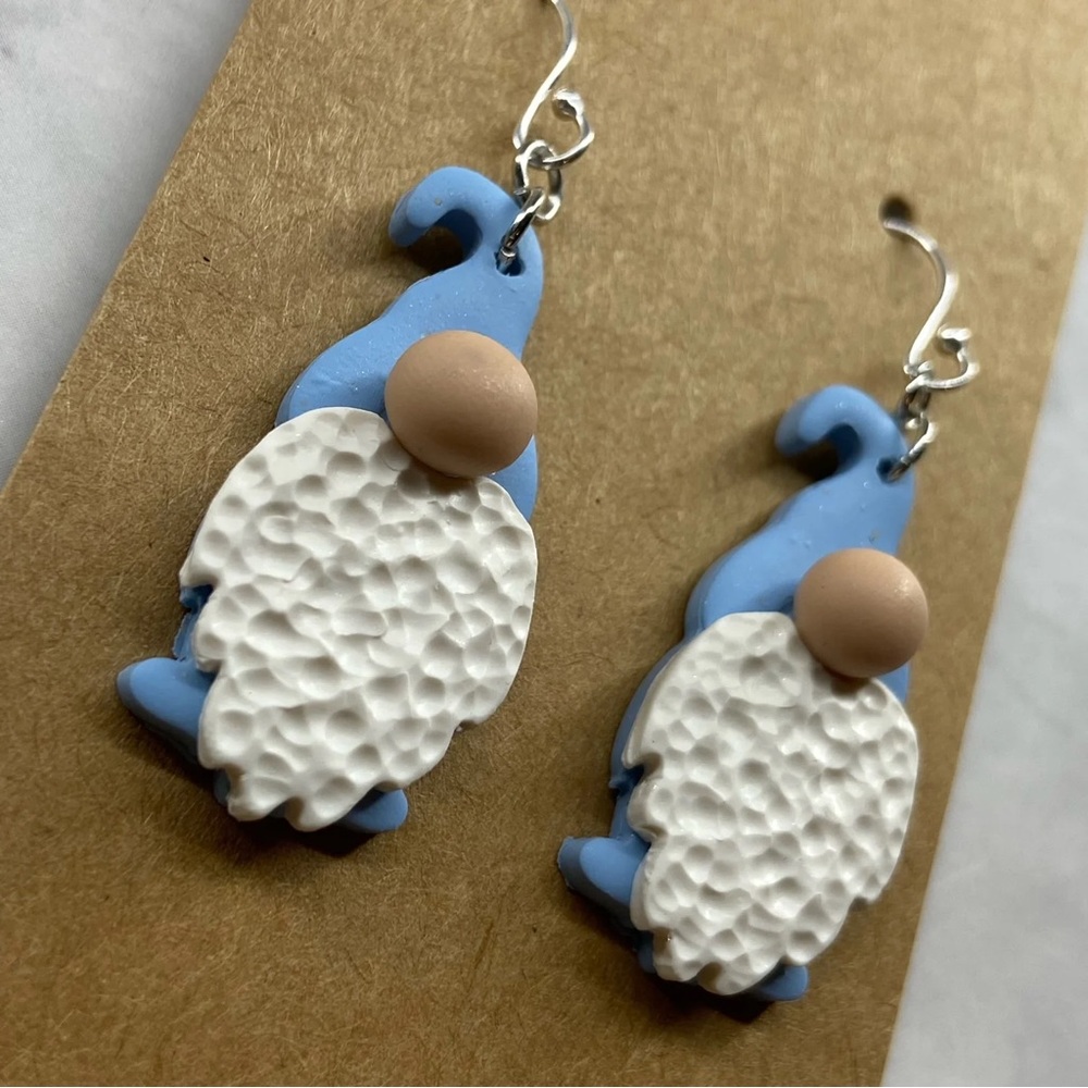 Handmade Earrings - Ice Blue Gnomies